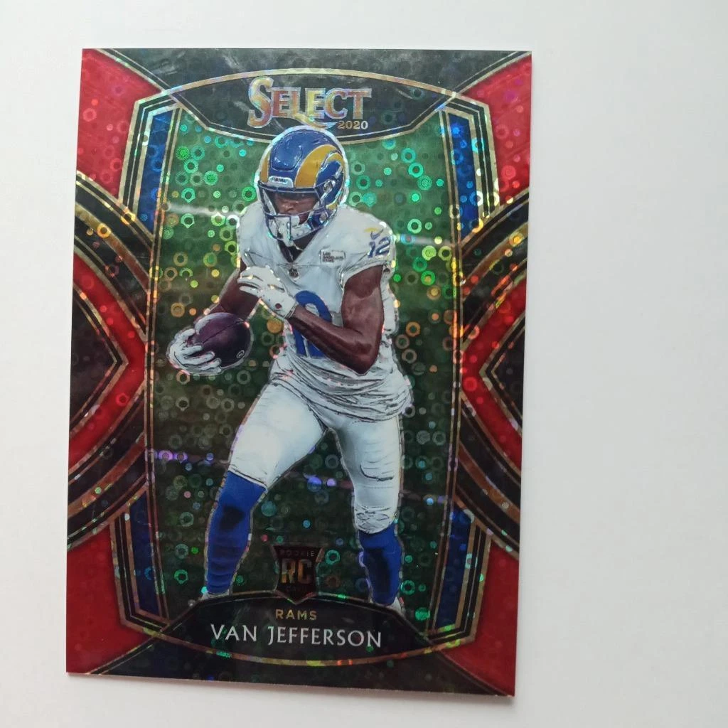2020 Select Van Jefferson Club Level Red Disco Prizm Rookie #'d 38/49 Rams