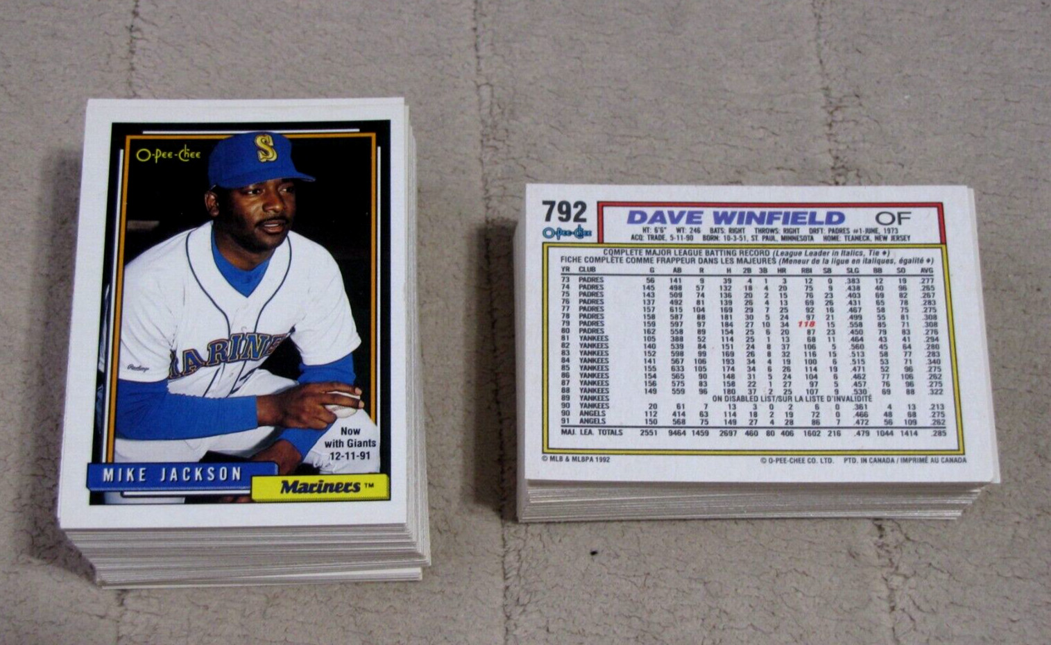 1992 O-Pee-Chee Baseball  (Cards 401-792) (Pick Choose Complete)