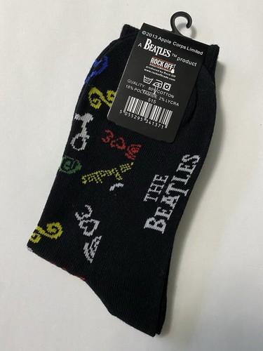 The Beatles Love Logo Official Ladies New Black Socks UK Size 4-7 - Picture 3 of 3