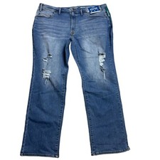 Arizona Jean Co Size 46X32 Blue Distressed Advance Flex 360 Athletic Taper Jeans