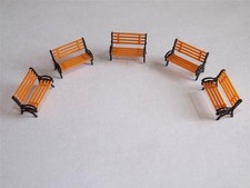 5 Model Platform Park Benches seats OO Gauge train rail scenery o/b suit hornby