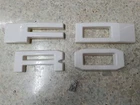 White Front Grille Plastic Logo Emblem Install With Screw Back Letter