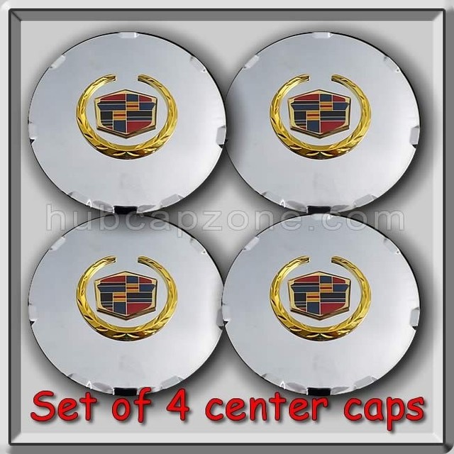 Set 4 Chrome Gold Cadillac STS Wheel Center Caps 20082009 STS Replica
