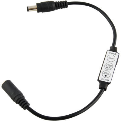 LED Low-profile Inline Controller   Dimmer Switch Strip Lights, black 12V