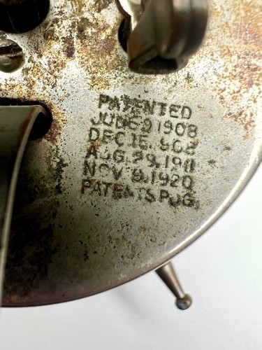 1920 Westclox Baby Ben Peg Leg Alarm Clock 20th Century Antique Nickel Finish. - Afbeelding 6 van 11