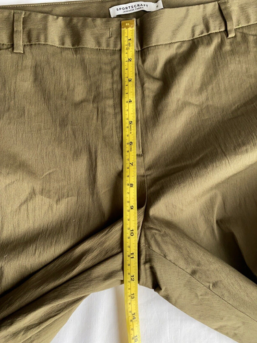 Sportscraft Cotton Pants Womens Plus Sz 18 Brown Pockets Zip Straight Cropped - Picture 12 of 14