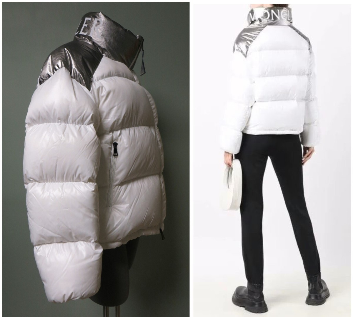 $1500 Moncler AUTH NEW Logo Collar 2-Tone Quilted Shell Down $1500 Moncler AUTH NEW Logo Collar 2-Tone Quilted Shell Down