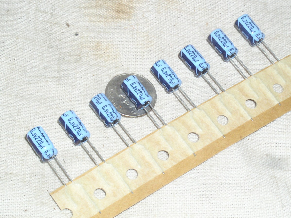 8 NEW RUBYCON TWSS 220UF/6.3V 220 MFD RADIAL ELECTROLYTIC 8 NEW RUBYCON TWSS 220UF/6.3V 220 MFD RADIAL ELECTROLYTIC