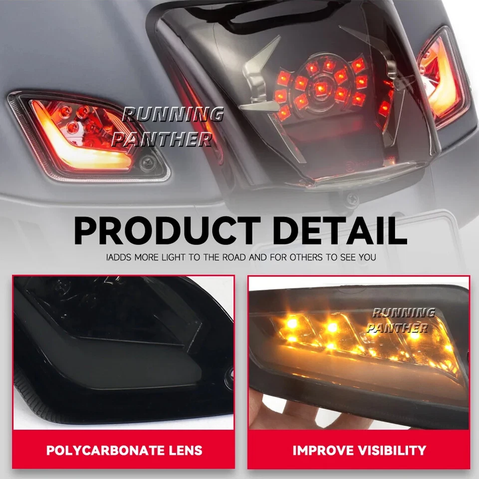 Luz trasera LED luz de señal de giro luces de freno para VESPA GTS150 GTS250 GTS300 Foto 4 de 4