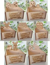 Easter Wooden Personalised Treat Box Hampers Gift Fillable Craft Kit DIY MDF 