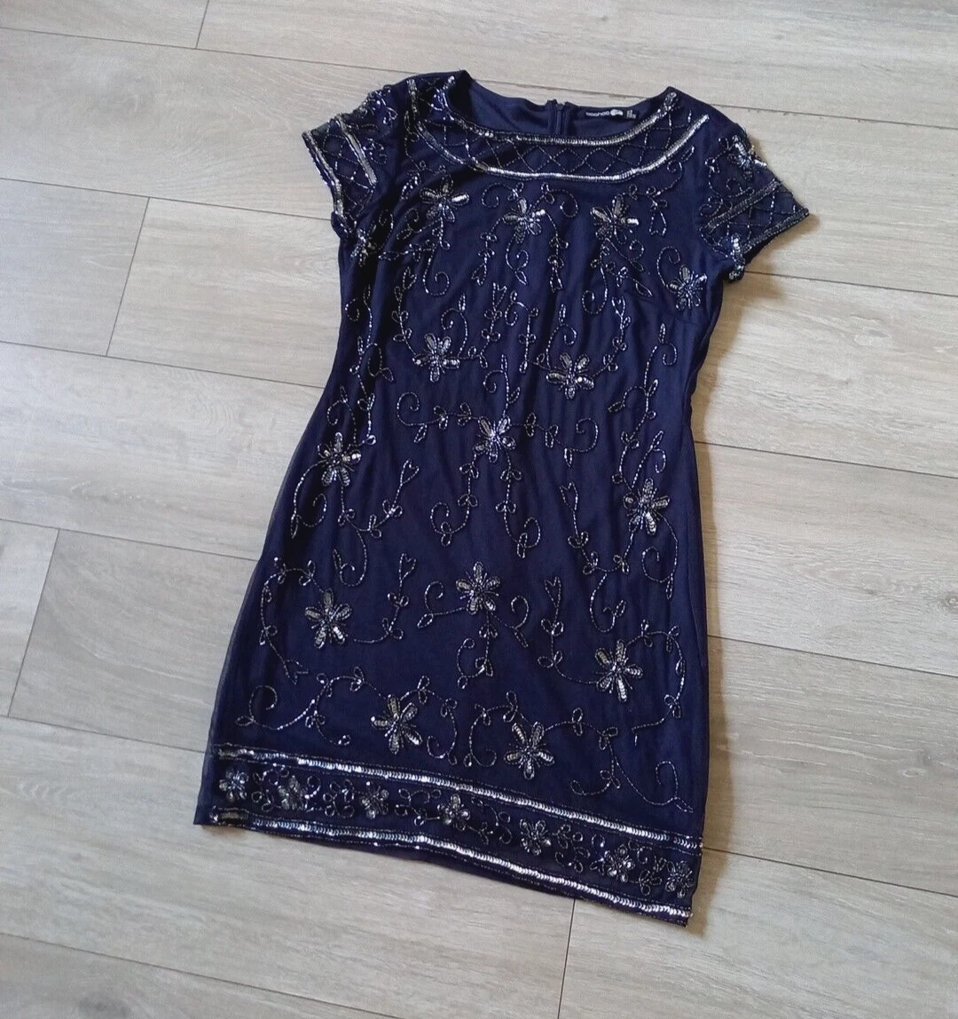 blue bodycon hoco dress Blue Sequins Mini Dress