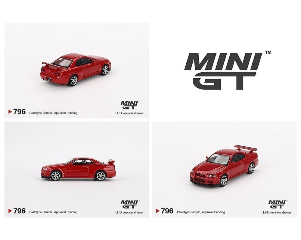 Mini GT Nissan GT-R (R34) V-Spec Active Red #796 1/64 | eBay