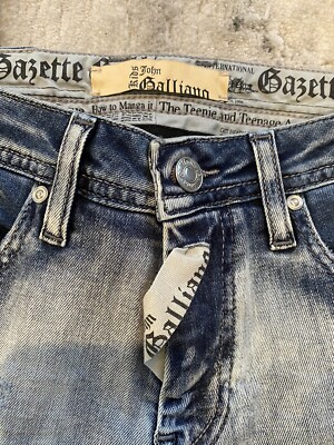 NWOT John Galliano Boys Acid Washed Distressed Jeans Size 8 | eBay