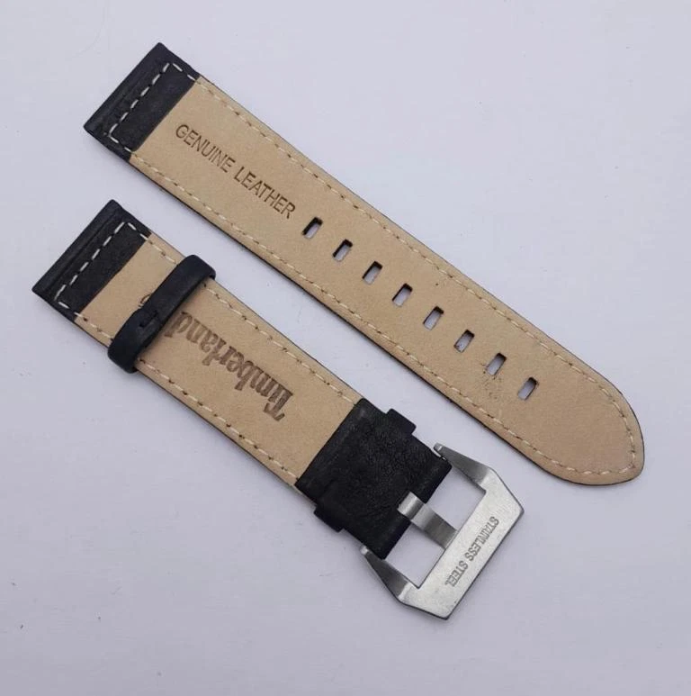 Relógio masculino Timberland de couro genuíno 22 mm pulseira preta - Imagem 2 de 4