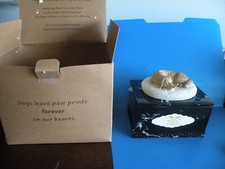 Pet Memorial Urn "You came and left paw prints on heart DOG labardor box New S5