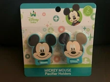New Disney Mickey Mouse Pacifier Holders 2 pack