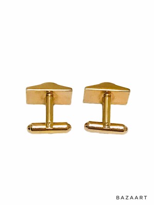 Boutons De Manchette Vintage Dorés Signés Hickok USA - Occasion, Design Spiral