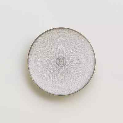 Hermes Platinum Mosaic Bread and Butter Plate set of 2 - Porcelain, 24-carat 