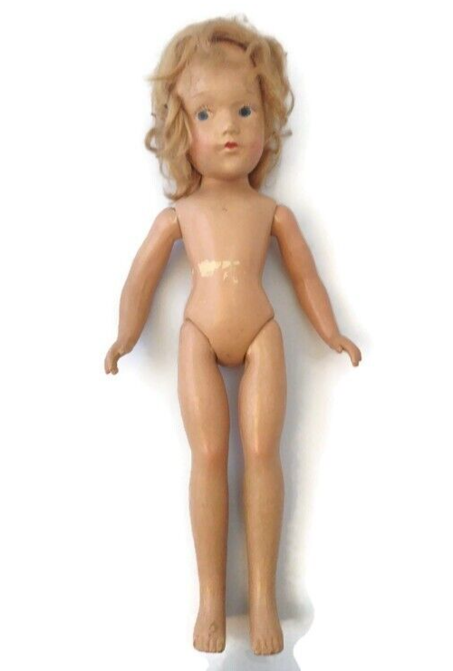 Vintage Composition Doll 14 inch Unmarked Needs Help