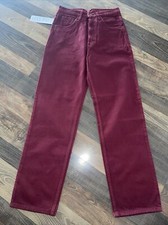 Javolis Burgundy Red Jeans Women Size 28 S Made In USA