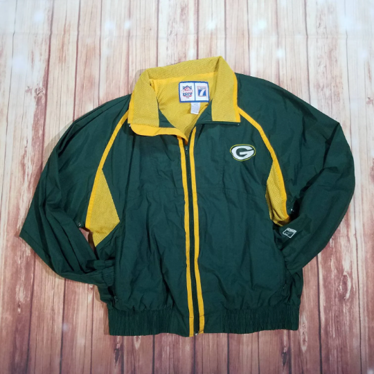 Vintage Logo 7 Green Bay Packers NFL Men's Windbreaker Full Zip