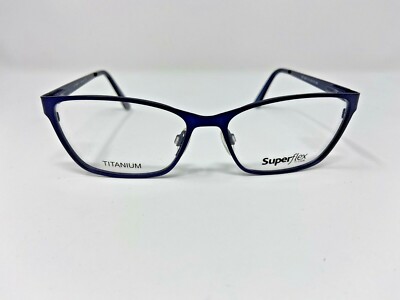 Superflex Eyeglasses Frames SF-1058T 1 52-15-130 Matte Blue Full Rim NC85