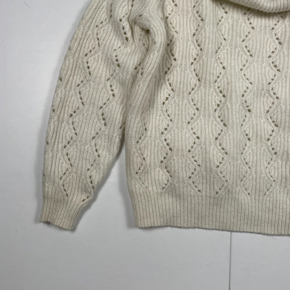 F&F Jumper 8 Blanco Cuello Redondo Tejido Manga Larga Relajado - Imagen 2 de 4