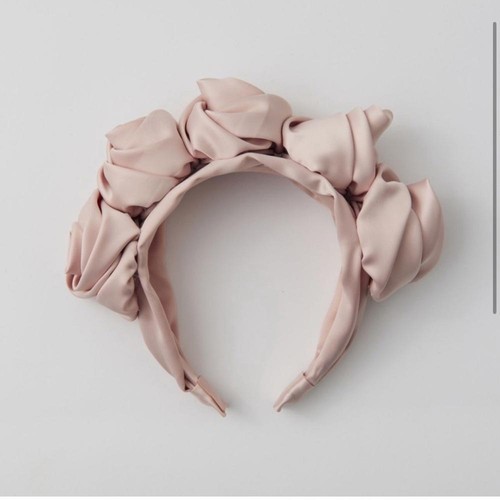 NWT UO Elegant Satin Pink Rose Headband - 第 5/7 張圖片