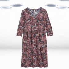 Ex Seasalt Damen Kleid Navy Blumen Langarm Bi...