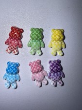 3D Multicolor Teddy Bear Nail Art Charms Flat...