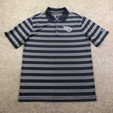 Tennessee Titans Polo Shirt Mens Medium Blue NFL Football Nike Dri Fit On Field