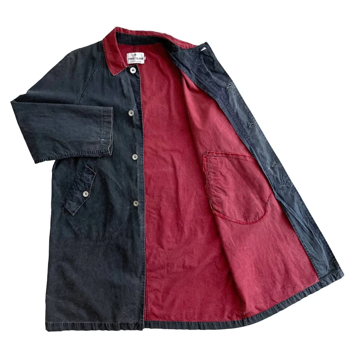Cappotto spolverino Stone Island Tela Stella vintage 1982 taglia L rosso antracite