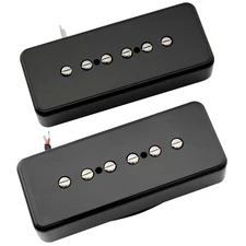 Artec ASA90 Black Alnico 5 P90 Soapbar Single Coil Guitar Neck Bridge Pickup Set