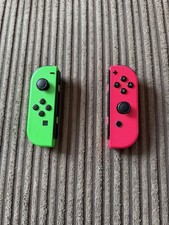 Nintendo Switch Joy-Con Pair Splatoon Neon Pink & Green - Zero Drift - Tested