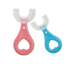 claiol 2 Pcs U-Shaped Kids Toothbrush, Premium 1 Count Pack of 1 , Blue pink