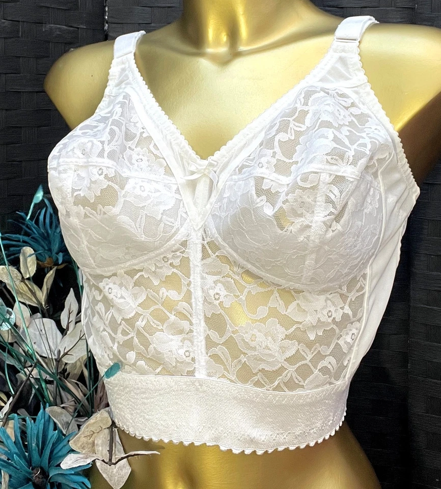 Sujetador Naturana de encaje blanco línea larga cobertura completa 38 C Foto 2 de 4