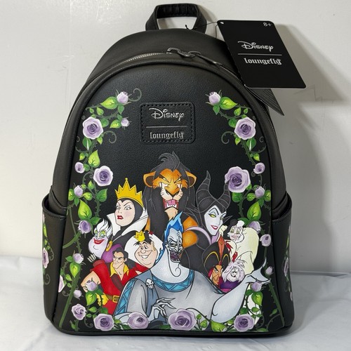Neu mit Etikett Loungefly Disney Villains Blumen Mini Rucksack Narbe Cruella Ursula ausverkauft