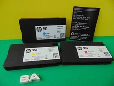3 Pack HP Genuine HP 951 Cyan Yellow & Magenta Exp Sep 2019 New