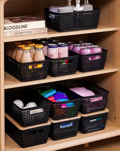 Storage Bins with Lids 10 Packs, Plastic Storage Bins with Bamboo Lids for Pa... - Picture 7 of 9