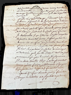 ANTIQUE MANUSCRIPT 1712