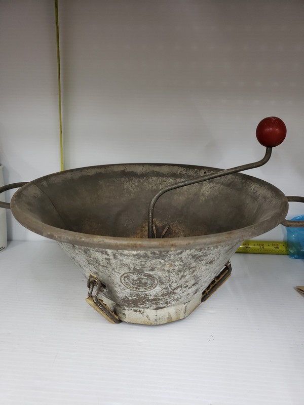 Vintage Old Vegetable, Juicer, Grind Mill No. 4 Wooden Red Ball Made in France