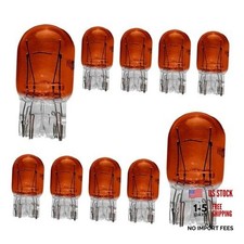10PCS 7443 Bulb, Car Brake Lights, 1891/7443 12V 21/5W Quartz Glass Amber