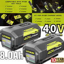 2PACK 8.0Ah Battery 40 Volt for Ryobi 40V Lithium OP40602 Battery with LED COMBO