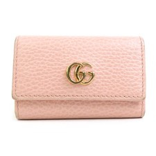 Auth GUCCI GG Marmont Key Case Pink Leather - h30425j