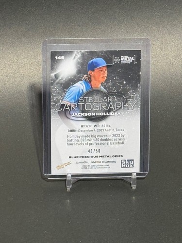 2024 Metal Universe #145 Jackson Holliday Rookie Blue Precious Metal Gems /50 - Picture 2 of 2