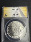 1881 S MORGAN SILVER DOLLAR ANACS MS63