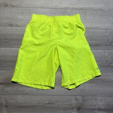 OP Ocean Pacific Boys XL 14-16 Swim Trunks Used Neon Yello