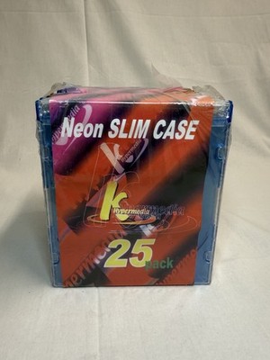 Neon Slim Media Storage Cases DVD or CD 25 Pack - New unsealed - Jewel Colors