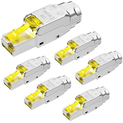 CAT8 RJ45 Connector Tool-Free Shielded CAT8 Connector Toolless for 23 to 26 A...