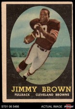 1958 Topps #62 Jim Brown Browns-FB RC HOF Syracuse 2 - GOOD